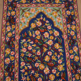 Original Kashmiri Chain Stitch Crewel Hand Embroidery Rug / Carpet (5 x 3 Feet) 09