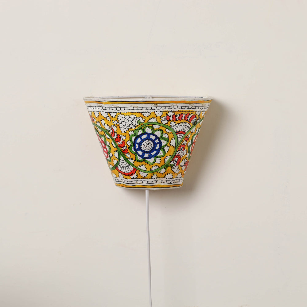 Handpainted Tholu Bommalata Leather Wall Lamp (Small) 51