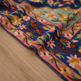 Original Kashmiri Chain Stitch Crewel Hand Embroidery Rug / Carpet (5 x 3 Feet) 09