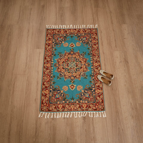 Original Kashmiri Chain Stitch Crewel Hand Embroidery Rug / Carpet (5 x 3 Feet) 10