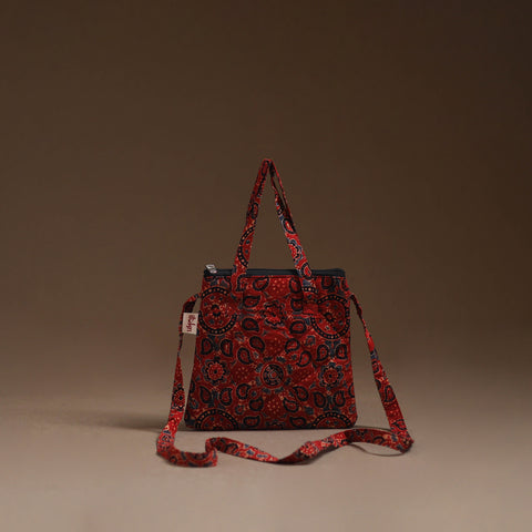 Red - Handcrafted Quilted Sling Bag 24