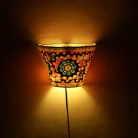 Handpainted Tholu Bommalata Leather Wall Lamp (Small) 52