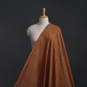 Brown - Bagh Hand Block Print Natural Dyed Cotton Fabric 01