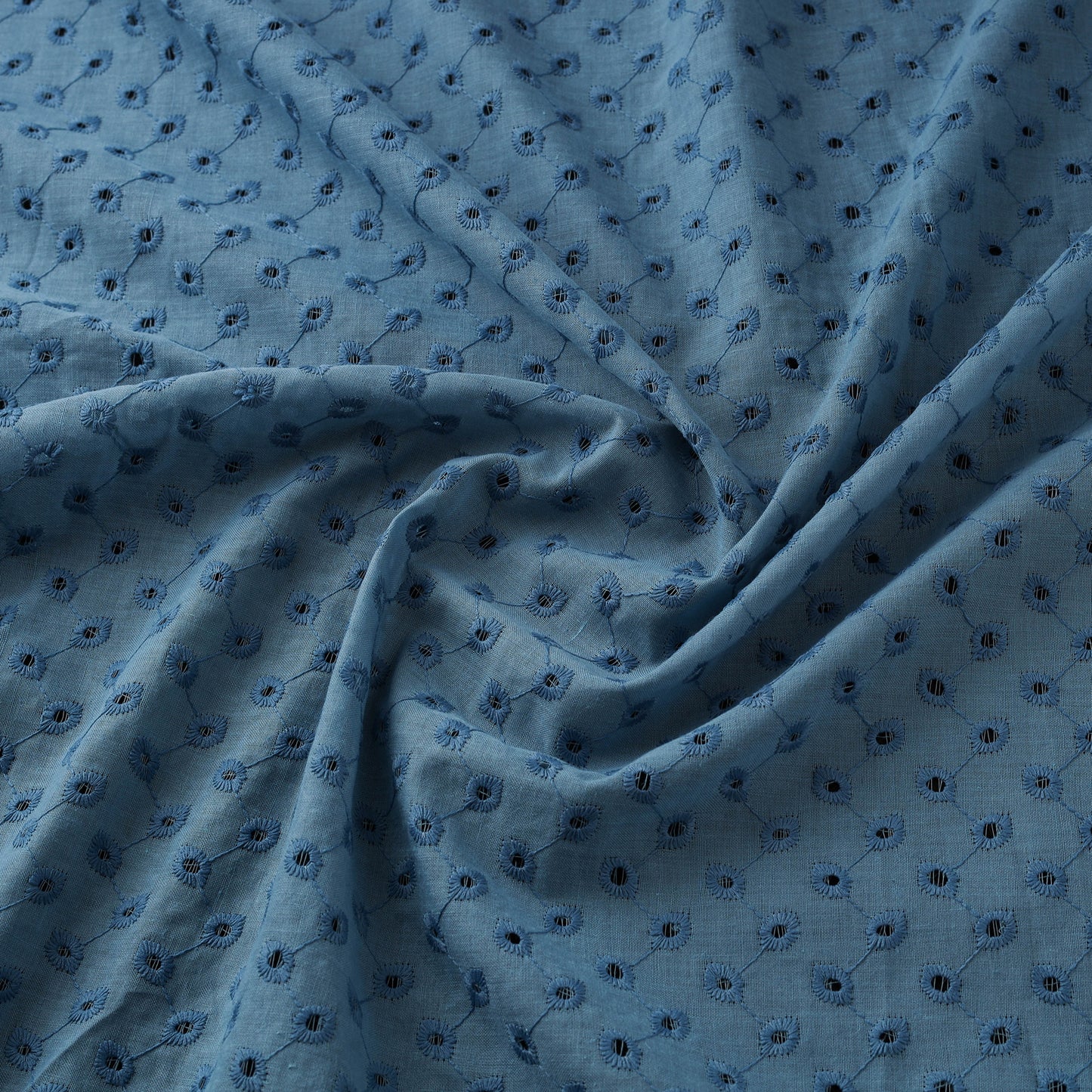 Floral Embroidered Cotton Hakoba Fabric 14