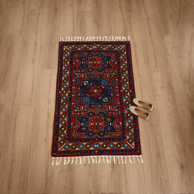 Original Kashmiri Chain Stitch Crewel Hand Embroidery Rug / Carpet (5 x 3 Feet) 11