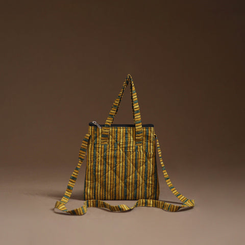 Yellow - Handcrafted Quilted Sling Bag 26
