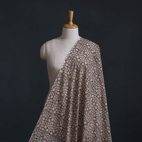 Brown - Bagh Hand Block Print Natural Dyed Cotton Fabric 04