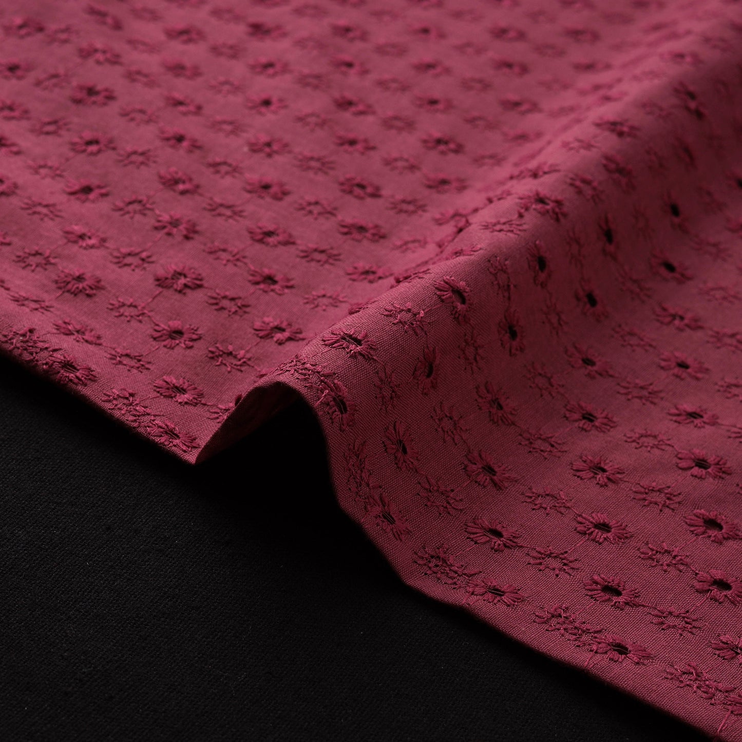 Floral Embroidered Cotton Hakoba Fabric 17