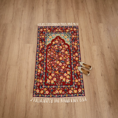 Original Kashmiri Chain Stitch Crewel Hand Embroidery Rug / Carpet (5 x 3 Feet) 12