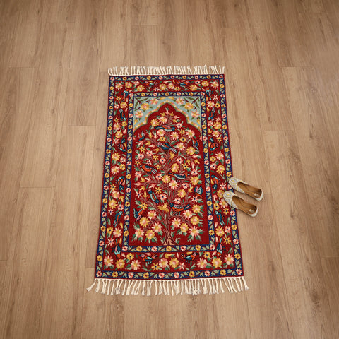 Original Kashmiri Chain Stitch Crewel Hand Embroidery Rug / Carpet (5 x 3 Feet) 12