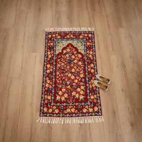 Original Kashmiri Chain Stitch Crewel Hand Embroidery Rug / Carpet (5 x 3 Feet) 12