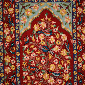 Original Kashmiri Chain Stitch Crewel Hand Embroidery Rug / Carpet (5 x 3 Feet) 12