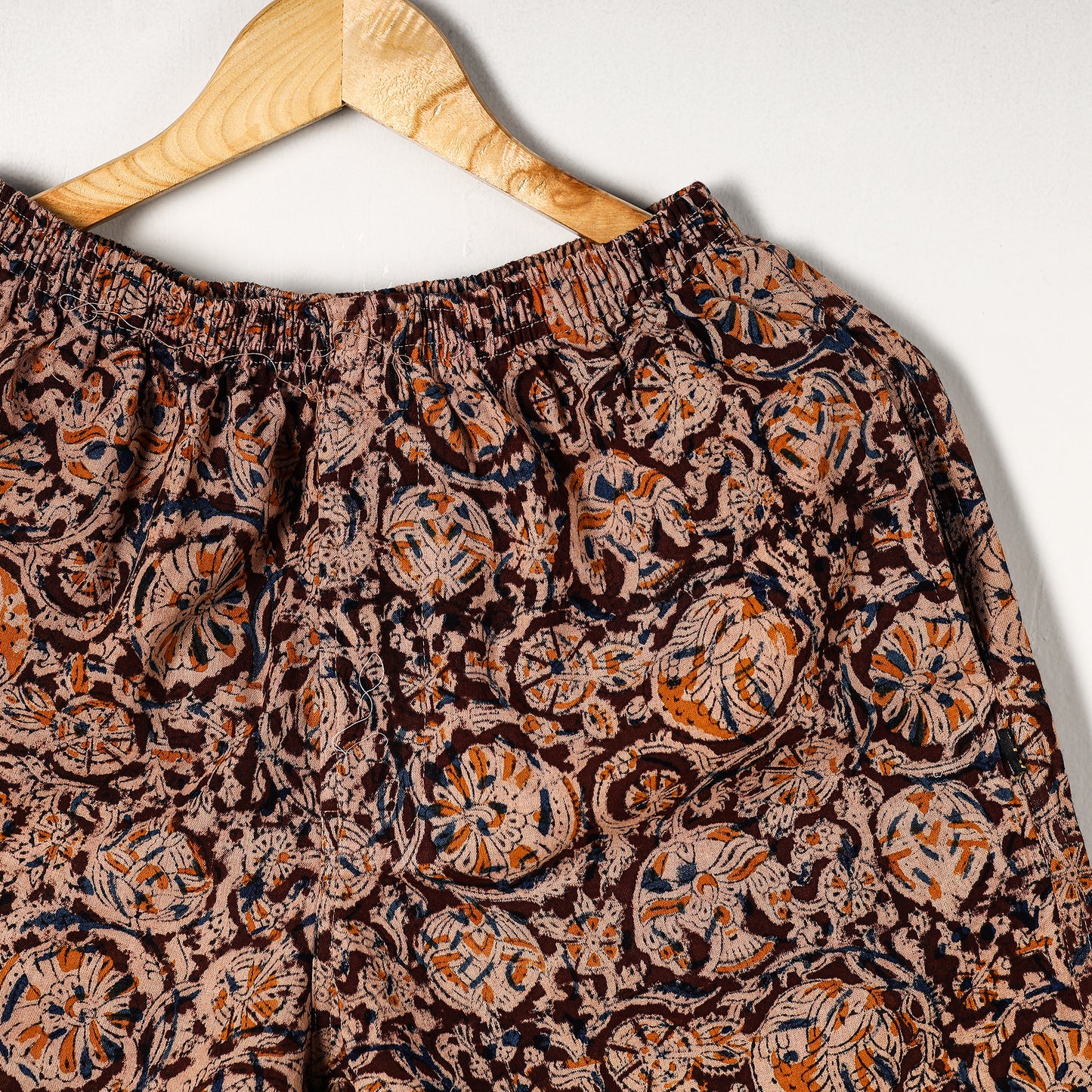 Maroon - Kalamkari Block Printed Cotton Unisex Boxer/Shorts