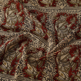 Natural Dyed Hand Block Print Cotton Pedana Kalamkari Fabric 57