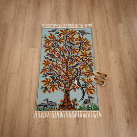 Original Kashmiri Chain Stitch Crewel Hand Embroidery Rug / Carpet (5 x 3 Feet) 13