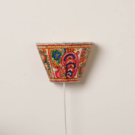 Handpainted Tholu Bommalata Leather Wall Lamp (Small) 68