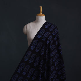 Black - Bagh Hand Block Print Natural Dyed Cotton Fabric 12
