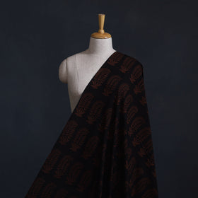 Black - Bagh Hand Block Print Natural Dyed Cotton Fabric 15