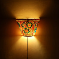 Handpainted Tholu Bommalata Leather Wall Lamp (Small) 62