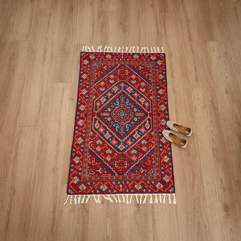 Original Kashmiri Chain Stitch Crewel Hand Embroidery Rug / Carpet (5 x 3 Feet) 14