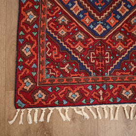 Original Kashmiri Chain Stitch Crewel Hand Embroidery Rug / Carpet (5 x 3 Feet) 14