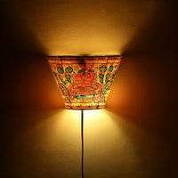 Handpainted Tholu Bommalata Leather Wall Lamp (Small) 63