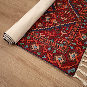 Original Kashmiri Chain Stitch Crewel Hand Embroidery Rug / Carpet (5 x 3 Feet) 14