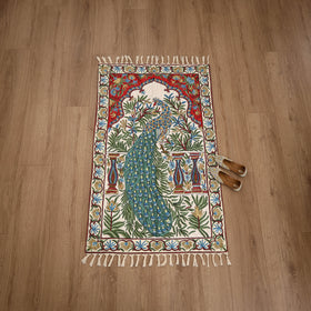 Original Kashmiri Chain Stitch Crewel Hand Embroidery Rug / Carpet (5 x 3 Feet) 15