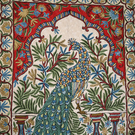 Original Kashmiri Chain Stitch Crewel Hand Embroidery Rug / Carpet (5 x 3 Feet) 15