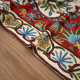 Original Kashmiri Chain Stitch Crewel Hand Embroidery Rug / Carpet (5 x 3 Feet) 15