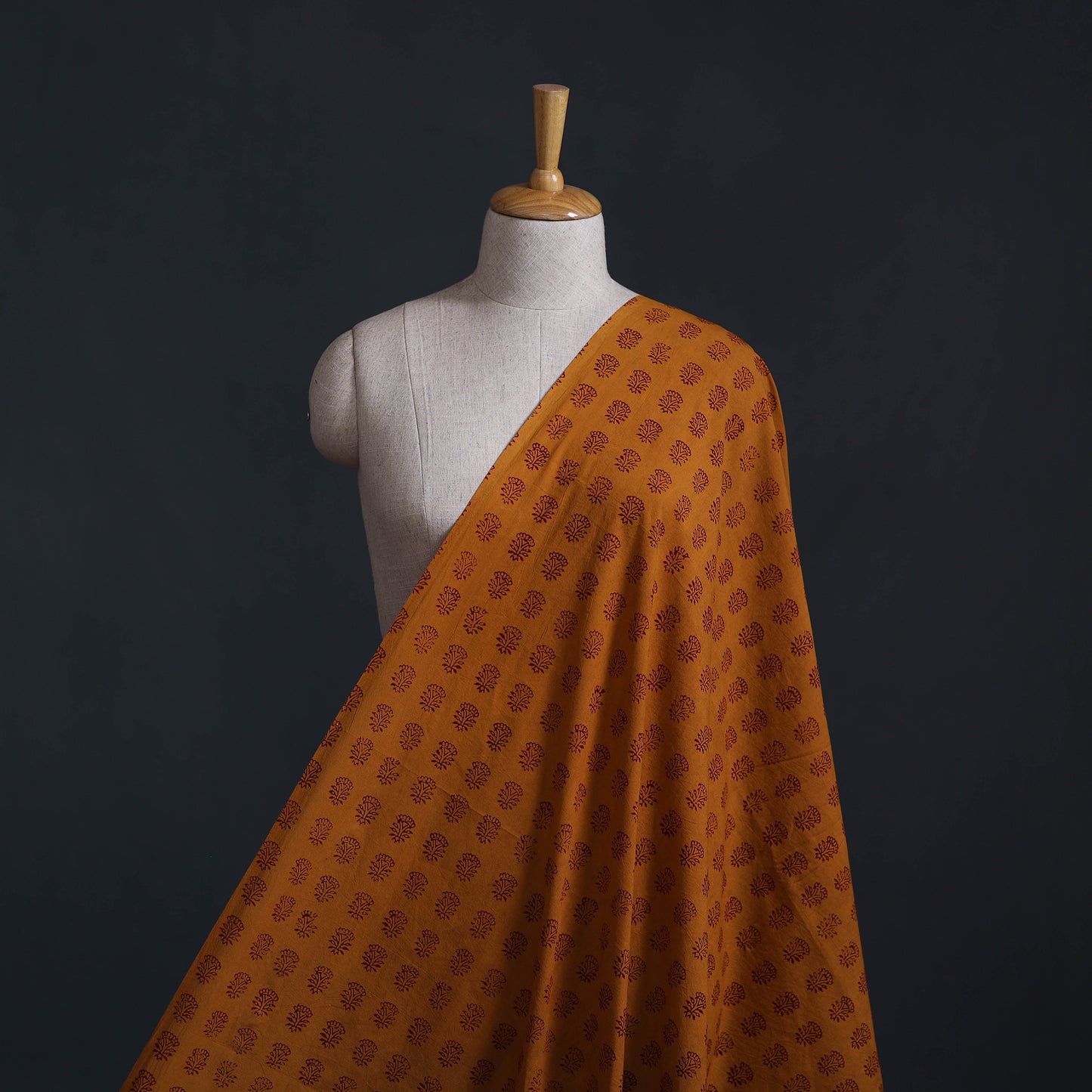 Orange - Bagh Hand Block Print Natural Dyed Cotton Fabric 21