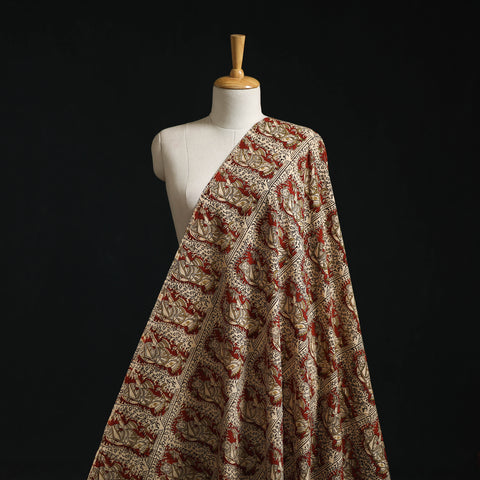 Natural Dyed Hand Block Print Cotton Pedana Kalamkari Fabric 57