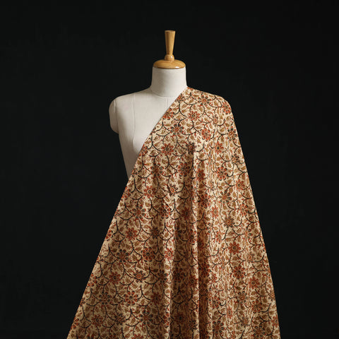 Natural Dyed Hand Block Print Cotton Pedana Kalamkari Fabric 55