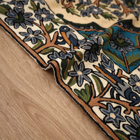 Original Kashmiri Chain Stitch Crewel Hand Embroidery Rug / Carpet (4 x 2.5 Feet) 17