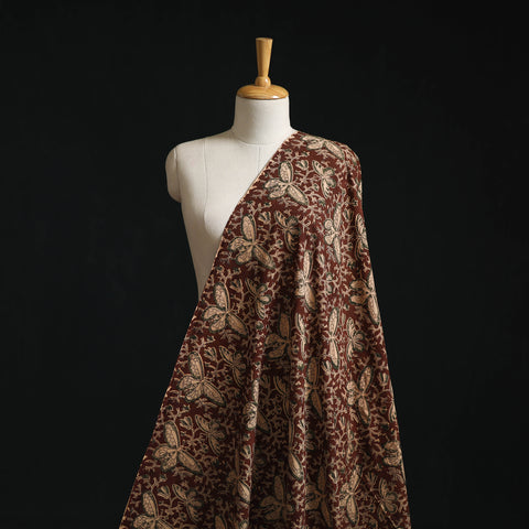 Natural Dyed Hand Block Print Cotton Pedana Kalamkari Fabric 47