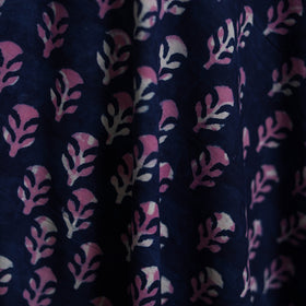 Blue - Hand Block Indigo Bagru Print Natural Dyed Cotton Fabric 02