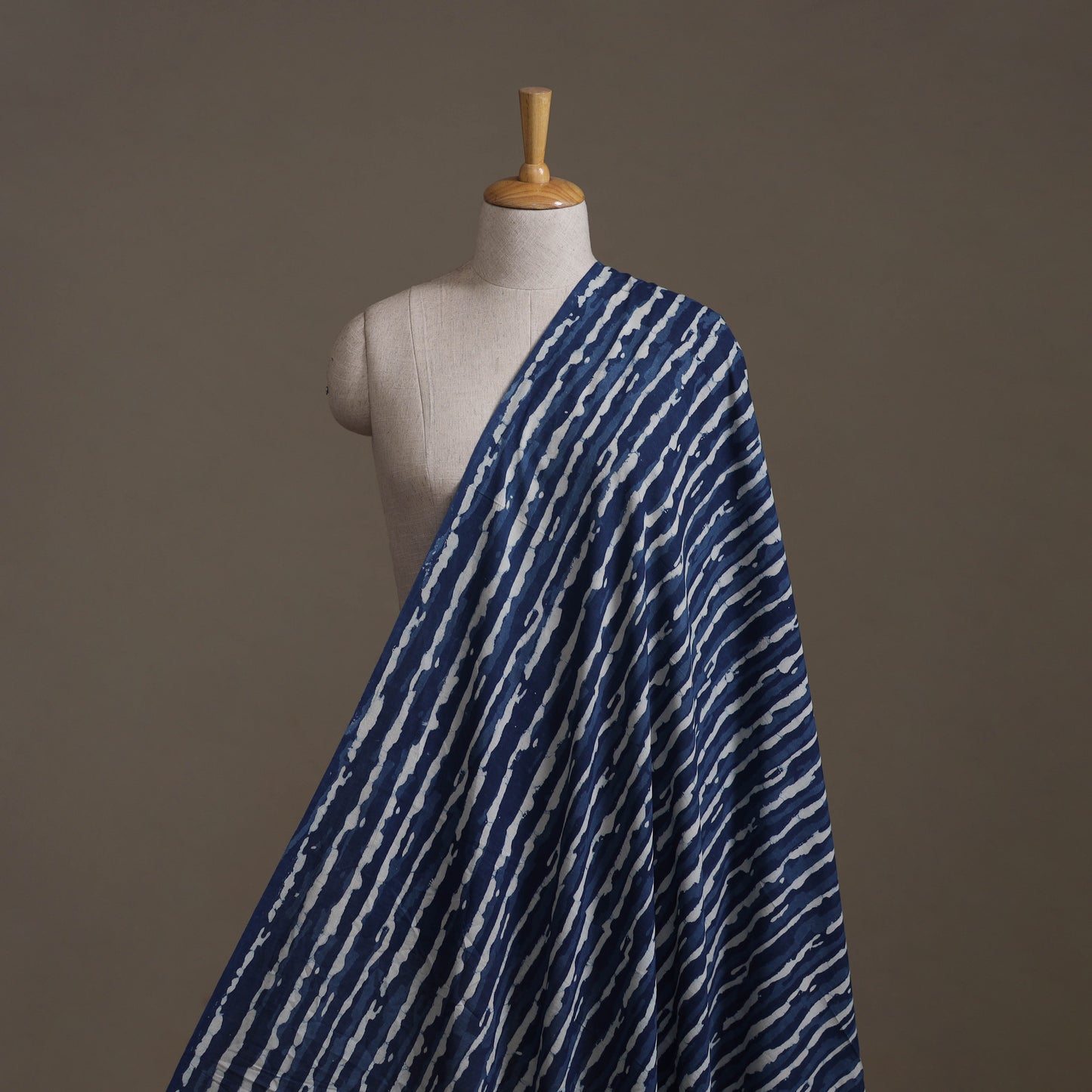 Blue - Hand Block Indigo Bagru Print Natural Dyed Cotton Fabric 01