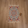 Original Kashmiri Chain Stitch Crewel Hand Embroidery Rug / Carpet (4 x 2.5 Feet) 18
