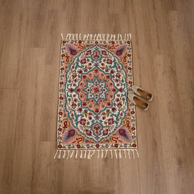 Original Kashmiri Chain Stitch Crewel Hand Embroidery Rug / Carpet (4 x 2.5 Feet) 18