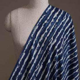 Blue - Hand Block Indigo Bagru Print Natural Dyed Cotton Fabric 01