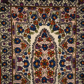 Original Kashmiri Chain Stitch Crewel Hand Embroidery Rug / Carpet (4 x 2.5 Feet) 19