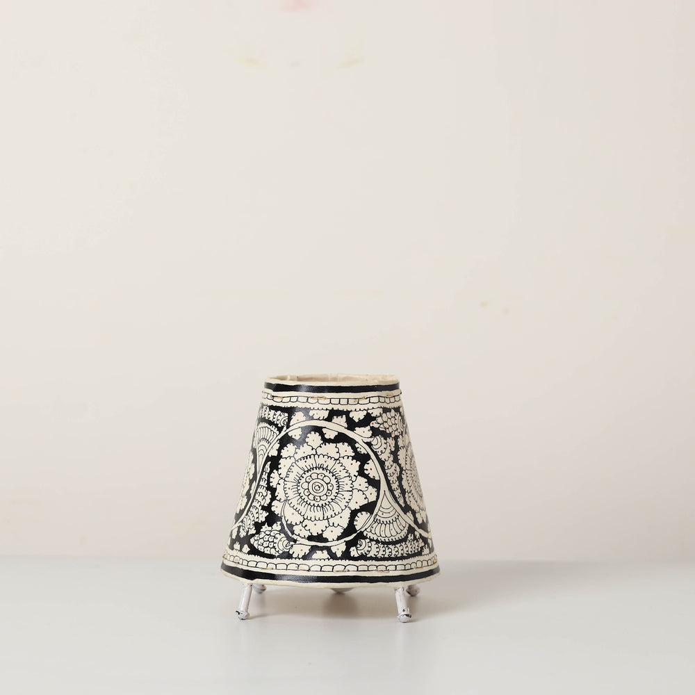 Handpainted Tholu Bommalata Leather Table Lamp (Small) 09