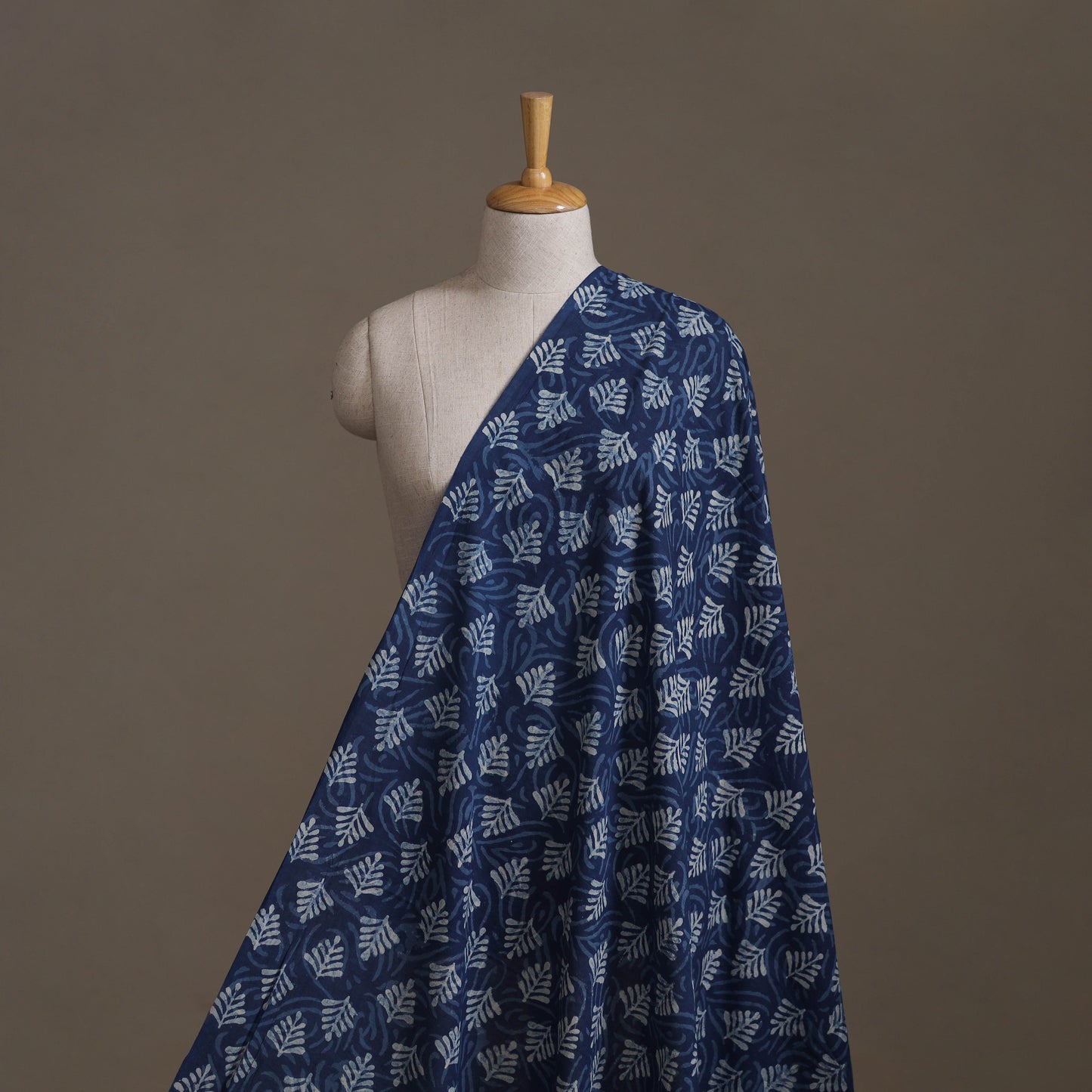Blue - Hand Block Indigo Bagru Print Natural Dyed Cotton Fabric 04