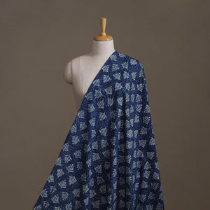 Blue - Hand Block Indigo Bagru Print Natural Dyed Cotton Fabric 04