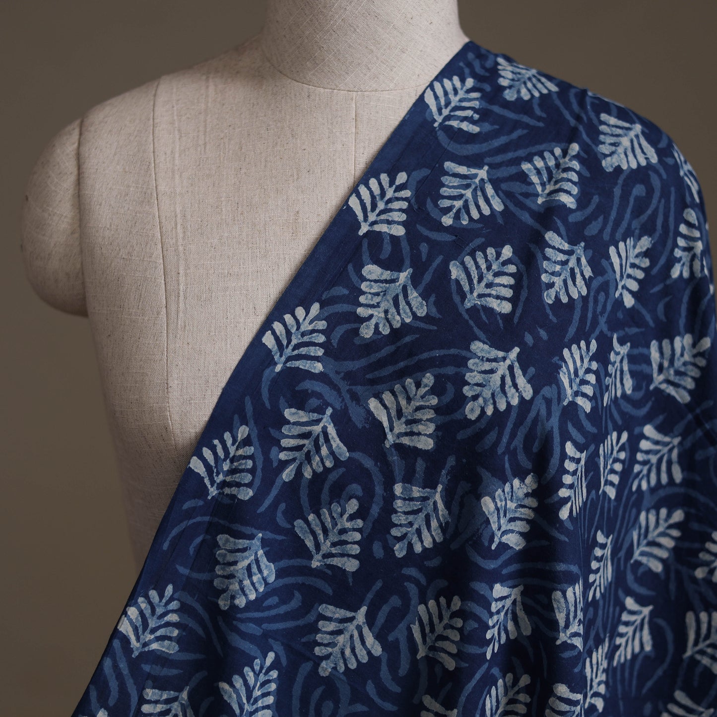 Blue - Hand Block Indigo Bagru Print Natural Dyed Cotton Fabric 04