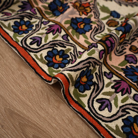 Original Kashmiri Chain Stitch Crewel Hand Embroidery Rug / Carpet (4 x 2.5 Feet) 19