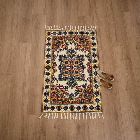 Original Kashmiri Chain Stitch Crewel Hand Embroidery Rug / Carpet (4 x 2.5 Feet) 20