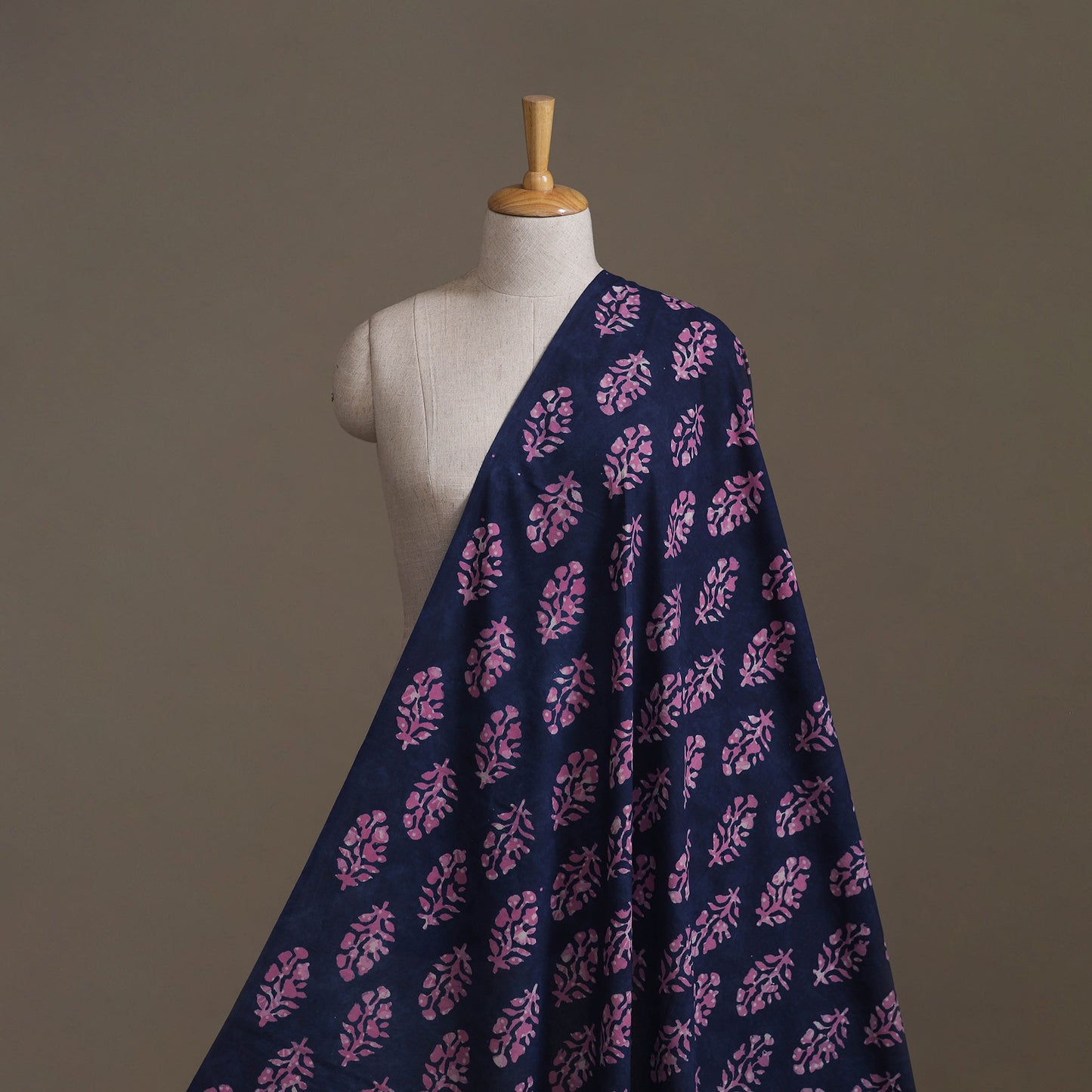 Blue - Hand Block Indigo Bagru Print Natural Dyed Cotton Fabric 05