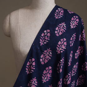 Blue - Hand Block Indigo Bagru Print Natural Dyed Cotton Fabric 05