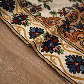 Original Kashmiri Chain Stitch Crewel Hand Embroidery Rug / Carpet (4 x 2.5 Feet) 20